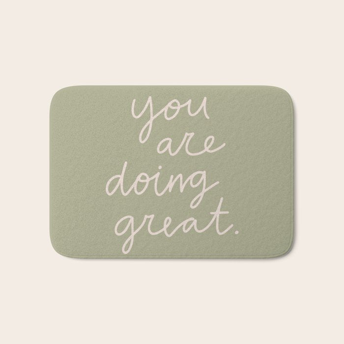 You Are Doing Great Sage Green Bath Mat Gallery Image 1
