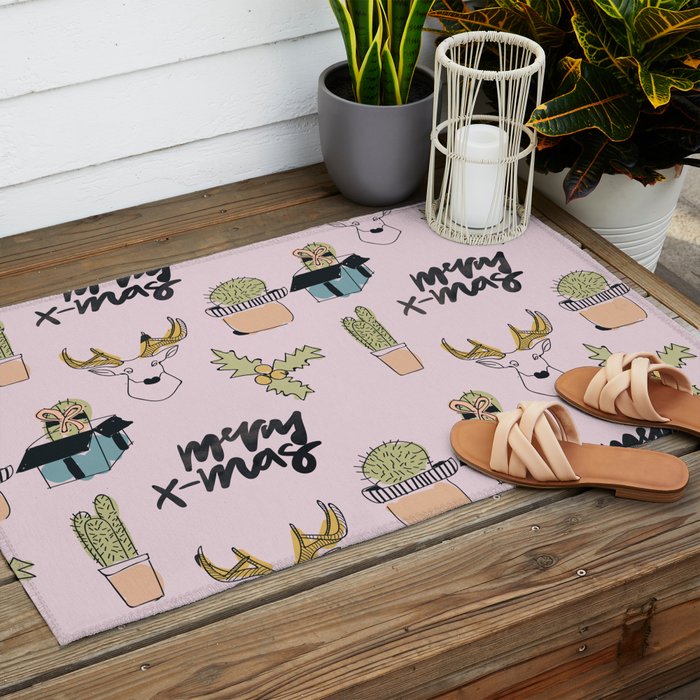 Christmas Cactus Outdoor Rug Gallery Image 2