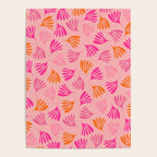 Hot Pink and Orange Wispy Leaves Modern Botanical Abstract Pattern Poster Gallery Image 4