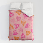 Hot Pink and Orange Wispy Leaves Modern Botanical Abstract Pattern Comforter Gallery Image 6