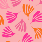 Hot Pink and Orange Wispy Leaves Modern Botanical Abstract Pattern Coffee Mug Gallery Image 2