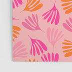 Hot Pink and Orange Wispy Leaves Modern Botanical Abstract Pattern Poster Gallery Image 3