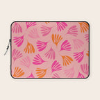 Hot Pink and Orange Wispy Leaves Modern Botanical Abstract Pattern Laptop Sleeve Gallery Image 1