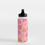 Hot Pink and Orange Wispy Leaves Modern Botanical Abstract Pattern Water Bottle Gallery Image 3