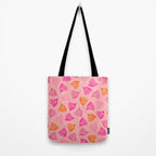 Hot Pink and Orange Wispy Leaves Modern Botanical Abstract Pattern Tote Bag Gallery Image 2