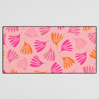 Hot Pink and Orange Wispy Leaves Modern Botanical Abstract Pattern Desk Mat Gallery Image 3