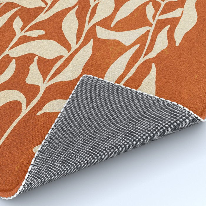 Cognac Leaves: Mid Century Terracotta Edition Rug Gallery Image 4
