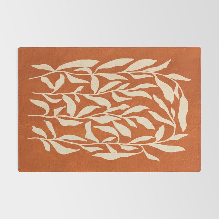 Cognac Leaves: Mid Century Terracotta Edition Rug Gallery Image 2