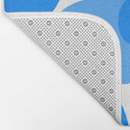 Sky Blue Retro Flowers White Background #decor #society6 #buyart Bath Mat Gallery Image 2