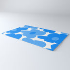Sky Blue Retro Flowers White Background #decor #society6 #buyart Rug Gallery Image 3