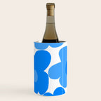 Sky Blue Retro Flowers White Background #decor #society6 #buyart Wine Chiller Gallery Image 2