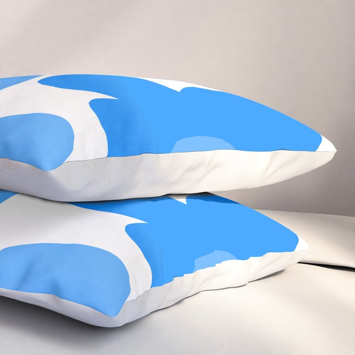 Sky Blue Retro Flowers White Background #decor #society6 #buyart Pillow Sham Gallery Image 3