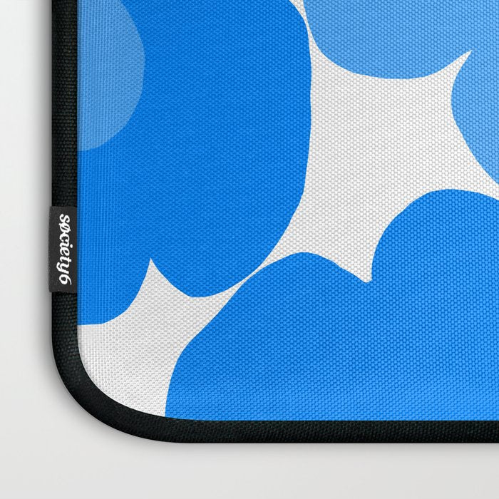 Sky Blue Retro Flowers White Background #decor #society6 #buyart Laptop Sleeve Gallery Image 3