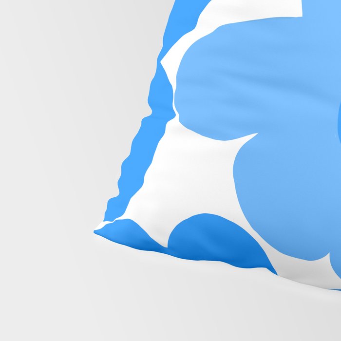 Sky Blue Retro Flowers White Background #decor #society6 #buyart Pillow Sham Gallery Image 4