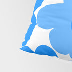 Sky Blue Retro Flowers White Background #decor #society6 #buyart Pillow Sham Gallery Image 4