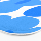 Sky Blue Retro Flowers White Background #decor #society6 #buyart Bath Mat Gallery Image 3