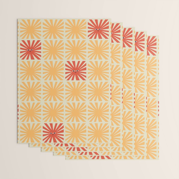 Sunny Smiles Pattern Wrapping Paper Gallery Image 3