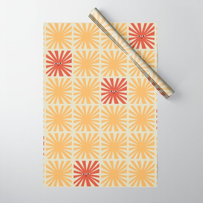 Sunny Smiles Pattern Wrapping Paper Gallery Image 1