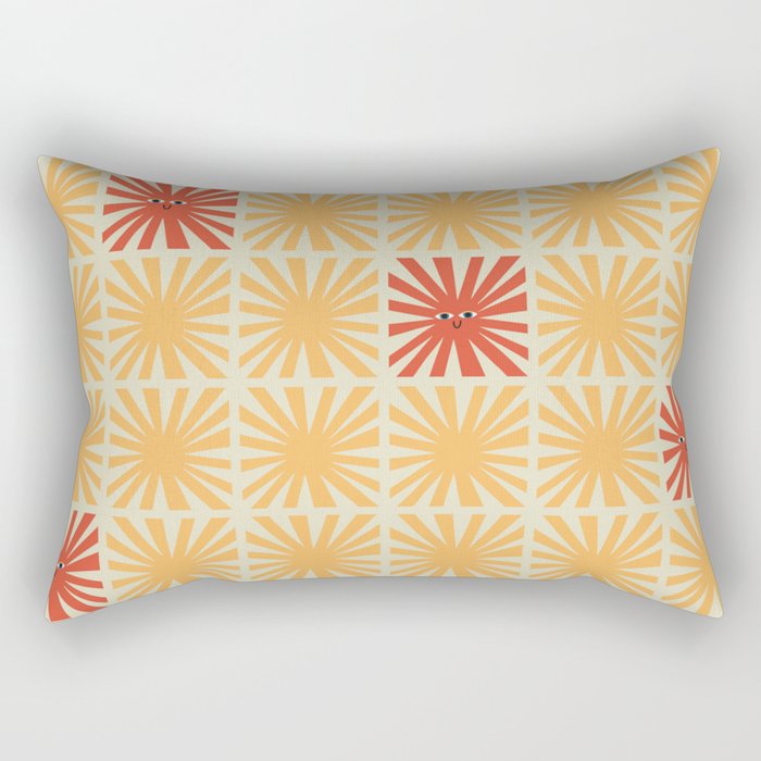Sunny Smiles Pattern Rectangular Pillow Gallery Image 2