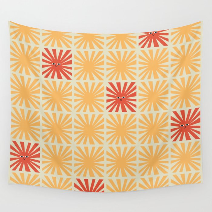 Sunny Smiles Pattern Wall Tapestry Gallery Image 4