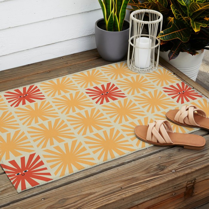 Sunny Smiles Pattern Outdoor Rug Gallery Image 2