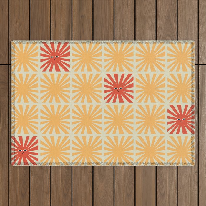 Sunny Smiles Pattern Outdoor Rug Gallery Image 1