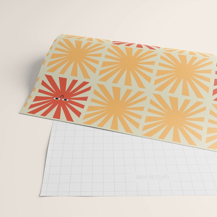 Sunny Smiles Pattern Wrapping Paper Gallery Image 2