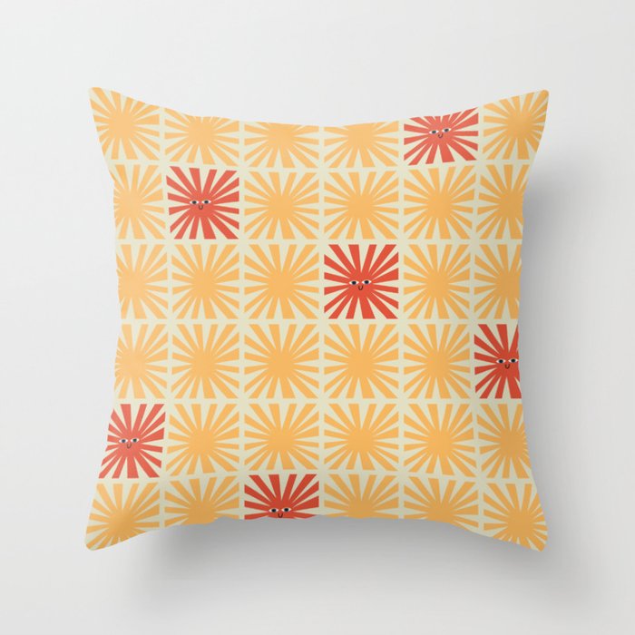 Sunny Smiles Pattern Throw Pillow Gallery Image 1
