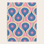 Atomic Drops Mid Century Modern Retro Pattern in Pink and Blue Poster Gallery Image 4