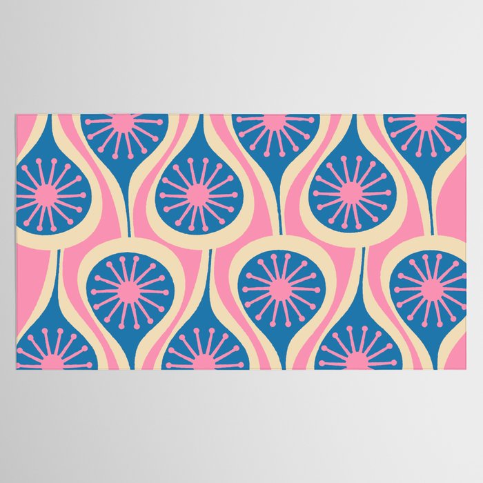 Atomic Drops Mid Century Modern Retro Pattern in Pink and Blue Tablecloth Gallery Image 2