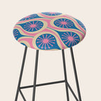 Atomic Drops Mid Century Modern Retro Pattern in Pink and Blue Stool Gallery Image 2