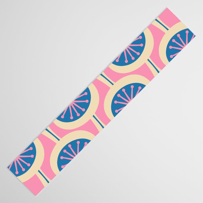 Atomic Drops Mid Century Modern Retro Pattern in Pink and Blue Table Runner Gallery Image 3