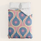 Atomic Drops Mid Century Modern Retro Pattern in Pink and Blue Comforter Gallery Image 6
