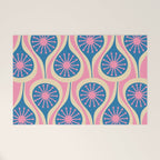 Atomic Drops Mid Century Modern Retro Pattern in Pink and Blue Welcome Mat Gallery Image 1