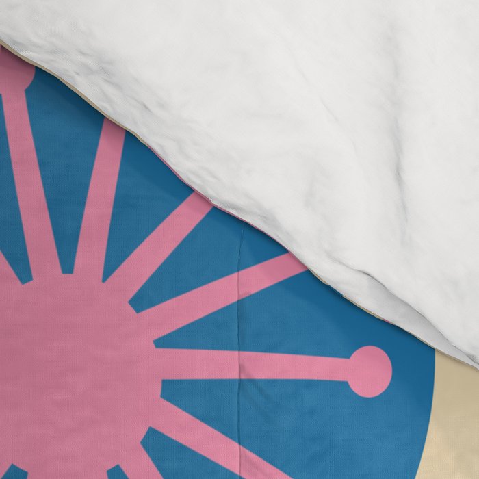 Atomic Drops Mid Century Modern Retro Pattern in Pink and Blue Comforter Gallery Image 4
