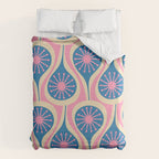Atomic Drops Mid Century Modern Retro Pattern in Pink and Blue Duvet Cover Gallery Image 6