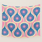 Atomic Drops Mid Century Modern Retro Pattern in Pink and Blue Wall Tapestry Gallery Image 4