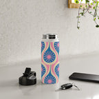 Atomic Drops Mid Century Modern Retro Pattern in Pink and Blue Water Bottle Gallery Image 4