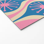 Atomic Drops Mid Century Modern Retro Pattern in Pink and Blue Welcome Mat Gallery Image 2
