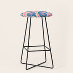 Atomic Drops Mid Century Modern Retro Pattern in Pink and Blue Stool Gallery Image 1