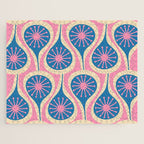 Atomic Drops Mid Century Modern Retro Pattern in Pink and Blue Jigsaw Puzzle Gallery Image 1