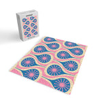 Atomic Drops Mid Century Modern Retro Pattern in Pink and Blue Jigsaw Puzzle Gallery Image 2