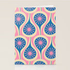 Atomic Drops Mid Century Modern Retro Pattern in Pink and Blue Stationery Card Gallery Image 2