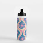 Atomic Drops Mid Century Modern Retro Pattern in Pink and Blue Water Bottle Gallery Image 2