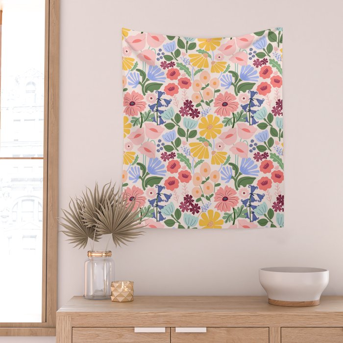 Meadow muse - pink Wall Tapestry Gallery Image 2