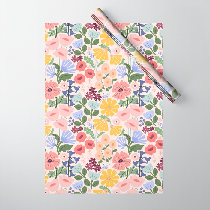 Meadow muse - pink Wrapping Paper Gallery Image 1