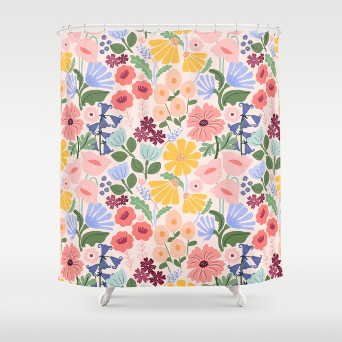 Meadow muse - pink Shower Curtain Gallery Image 1