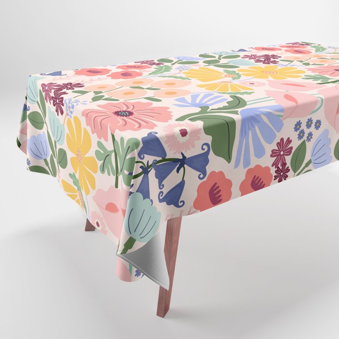 Meadow muse - pink Tablecloth Gallery Image 1