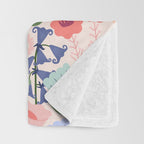 Meadow muse - pink Throw Blanket Gallery Image 3