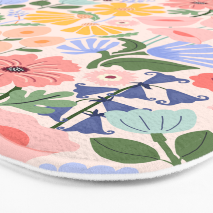 Meadow muse - pink Bath Mat Gallery Image 3